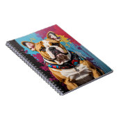 Edgy Bulldog Grunge Achtergrond Notitieboek (Rechterzijde)