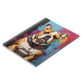 Edgy Bulldog Grunge Achtergrond Notitieboek (Linkerzijde)