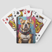 Edgy Bulldog Grunge Achtergrond Pokerkaarten (Achterkant)