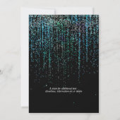 Edgy Chic Blauwgroen Aqua Glitter Garland Uitnodig Kaart (Achterkant)