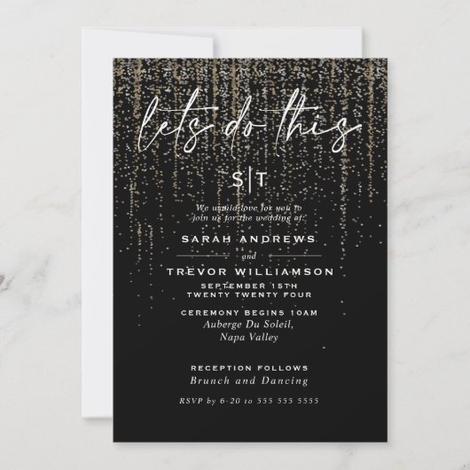 Edgy Chic Champagne Glitter Garland Kaart (Voorkant)