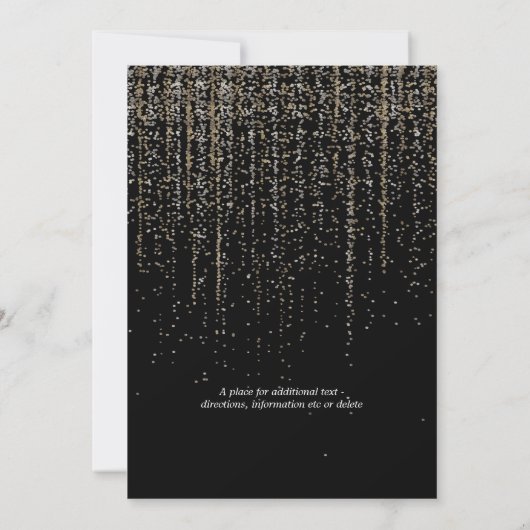 Edgy Chic Champagne Glitter Garland Kaart (Achterkant)