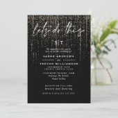 Edgy Chic Champagne Glitter Sluiers  Kaart (Staand voorkant)