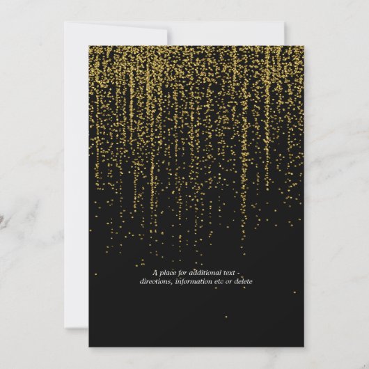 Edgy Chic Gold Glitter Garland Uitnodiging (Achterkant)