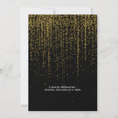 Edgy Chic Gouden Glitter Sluiers Uitnodiging (Achterkant)