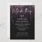 Edgy Chic Magenta Glitter Sluiers Uitnodiging (Voorkant)