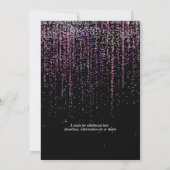 Edgy Chic Magenta Glitter Sluiers Uitnodiging (Achterkant)