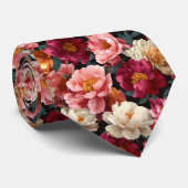 Edgy Christmas Gift For Boyfriend Peonies Flower Stropdas (Opgerold)