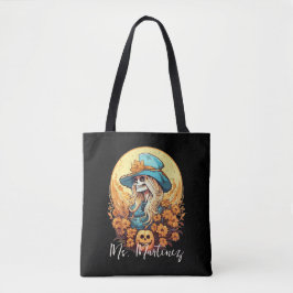 Edgy Cowgirl Skelet Halloween Zonnebloem Leraar Tote Bag