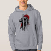 Edgy Crow Skull Gothic Grunge Hoodie (Voorkant)