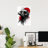 Edgy Crow Skull Gothic Grunge Street Art Poster (Thuiskantoor)