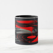 Edgy Cyberpunk Dystopian Girl Red Target Mug Mok (Midden)