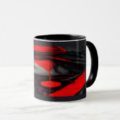 Edgy Cyberpunk Dystopian Girl Red Target Mug Mok (Voorkant rechts)
