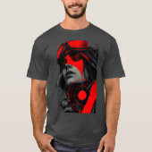 Edgy Cyberpunk Sniper Red Target Graphic T-Shirt (Voorkant)