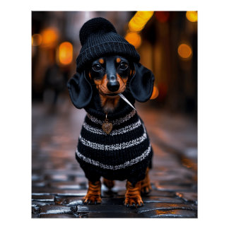 Edgy Dachshund Perfect Poster