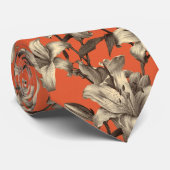 Edgy Dad Gifts Lilies Flower Stropdas (Opgerold)