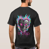 Edgy Dark Valentine Skull Heart Barbed Wire Graphi T-shirt (Achterkant)