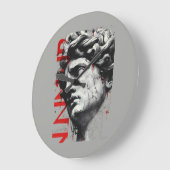 Edgy David Bust Modern Street Art Grote Klok (Hoek)