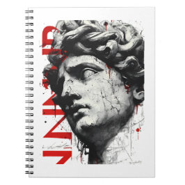 Edgy David Bust Modern Street Art Notitieboek