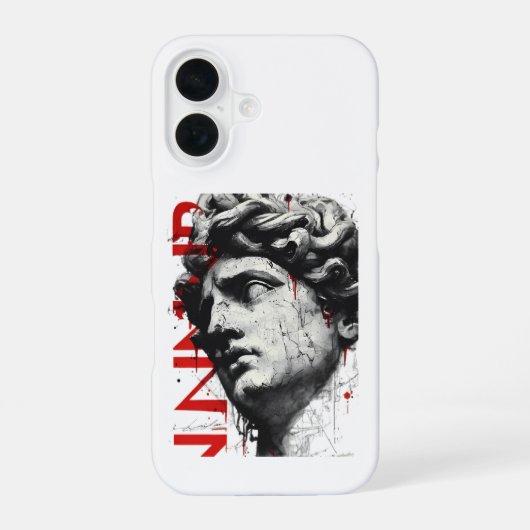 Edgy David Bust Modern Street Art Phone Case iPhone 16 Hoesje (Achterkant)