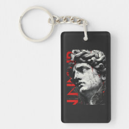 Edgy David Bust Modern Street Art Sleutelhanger