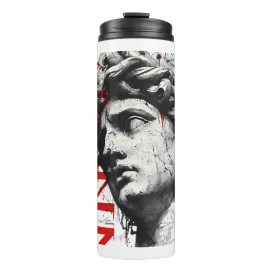 Edgy David Bust Moderne Straatkunst Thermosbeker (Voorkant)