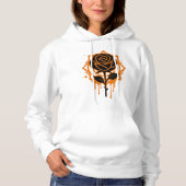 Edgy Dripping Rose Artwork Hoodie (Voorkant)