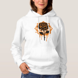 Edgy Dripping Rose Artwork Hoodie