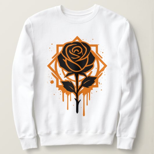 Edgy Dripping Rose Artwork Trui (Design voorkant)