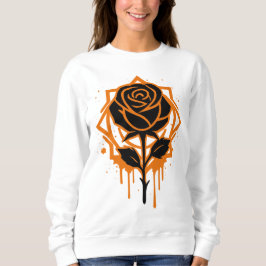 Edgy Dripping Rose Artwork Trui