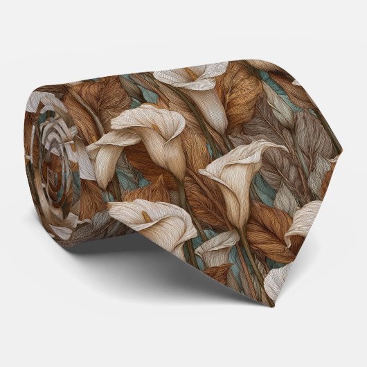 Edgy Fathers Day Calla Lilies Stropdas (Opgerold)