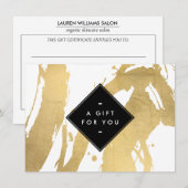 Edgy Faux Gold Brushstrokes Cadeaubon (Voorkant / Achterkant)