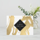 Edgy Faux Gold Brushstrokes Cadeaubon (Staand voorkant)