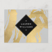 Edgy Faux Gold Brushstrokes op grijs Briefkaart (Voorkant)