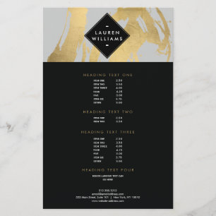 Edgy Faux Gold Brushstrokes op grijs Flyer