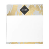 Edgy Faux Gold Brushstrokes op grijs Notitieblok (Voorkant)
