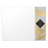 Edgy Faux Gold Brushstrokes op grijs Notitieblok (Voorkant)