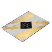 Edgy Faux Gold Brushstrokes op grijs Notitieboek (Linkerzijde)