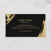Edgy Faux Gold Brushstrokes Visitekaartje (Achterkant)