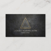 Edgy Faux Gold Driehoek Logo op Black Metal Visitekaartje (Voorkant)