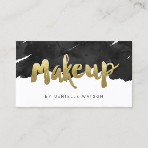 Edgy Faux Gold Foil Makeup Artist Visitekaartje