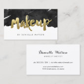Edgy Faux Gold Foil Makeup Artist Visitekaartje (Voorkant / Achterkant)