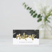 Edgy Faux Gold Foil Makeup Artist Visitekaartje (Staand voorkant)