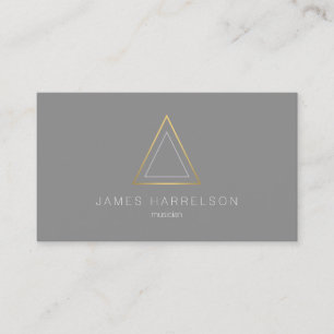 Edgy Faux Gold Triangle Logo op grijs Visitekaartje