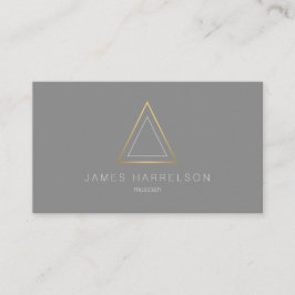 Edgy Faux Gold Triangle Logo op grijs Visitekaartje