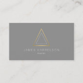 Edgy Faux Gold Triangle Logo op grijs Visitekaartje (Voorkant)