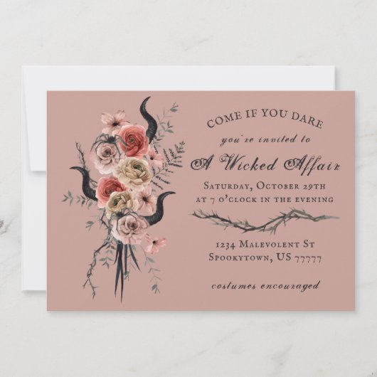 Edgy Floral Boho Wied Affair Halloween Kaart (Voorkant)