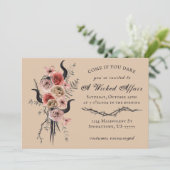 Edgy Floral Boho Wied Affair Halloween Kaart (Staand voorkant)