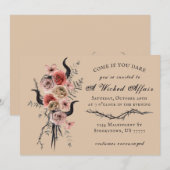 Edgy Floral Boho Wied Affair Halloween Kaart (Voorkant / Achterkant)