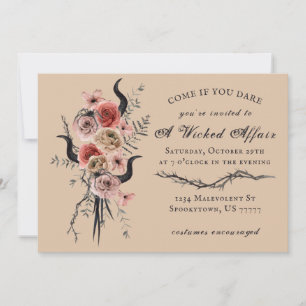 Edgy Floral Boho Wied Affair Halloween Kaart